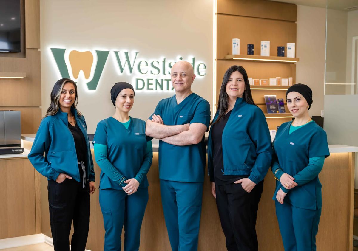 The Westside team at the front desk in West Springs