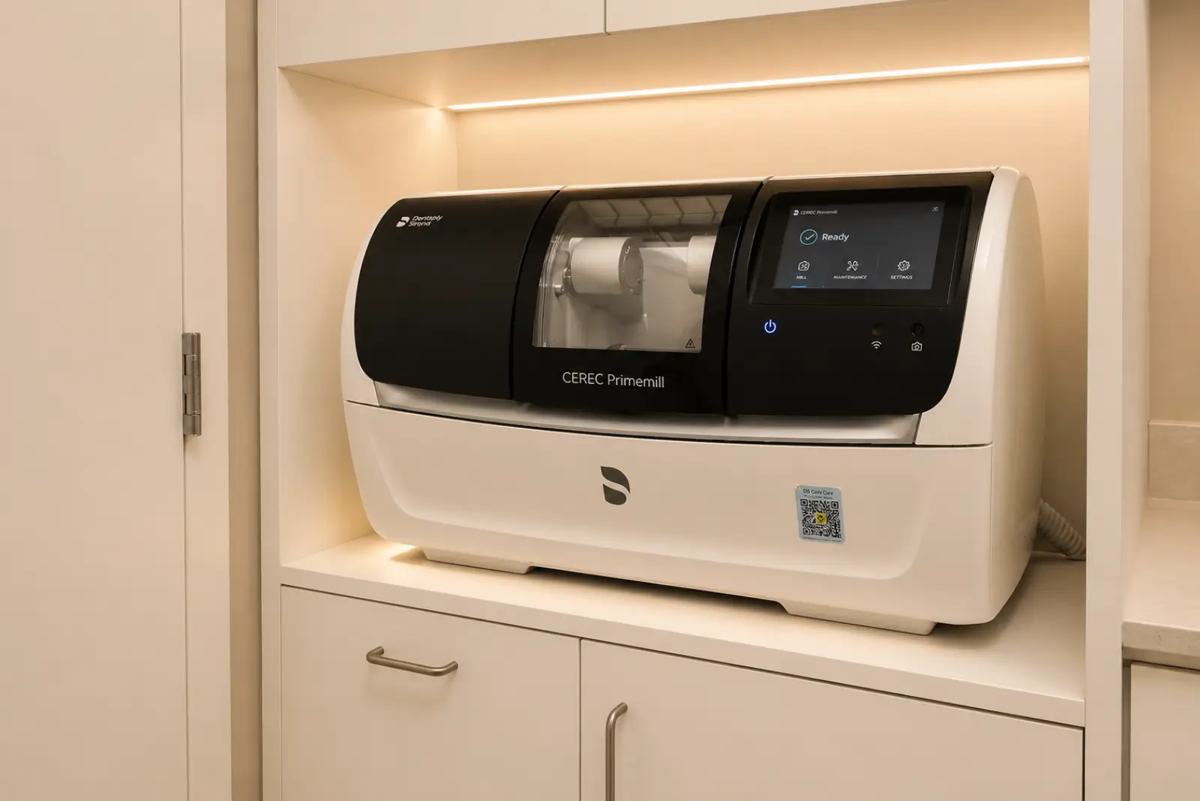 CEREC Primemill milling unit in the CEREC room at Westside, Calgary SW